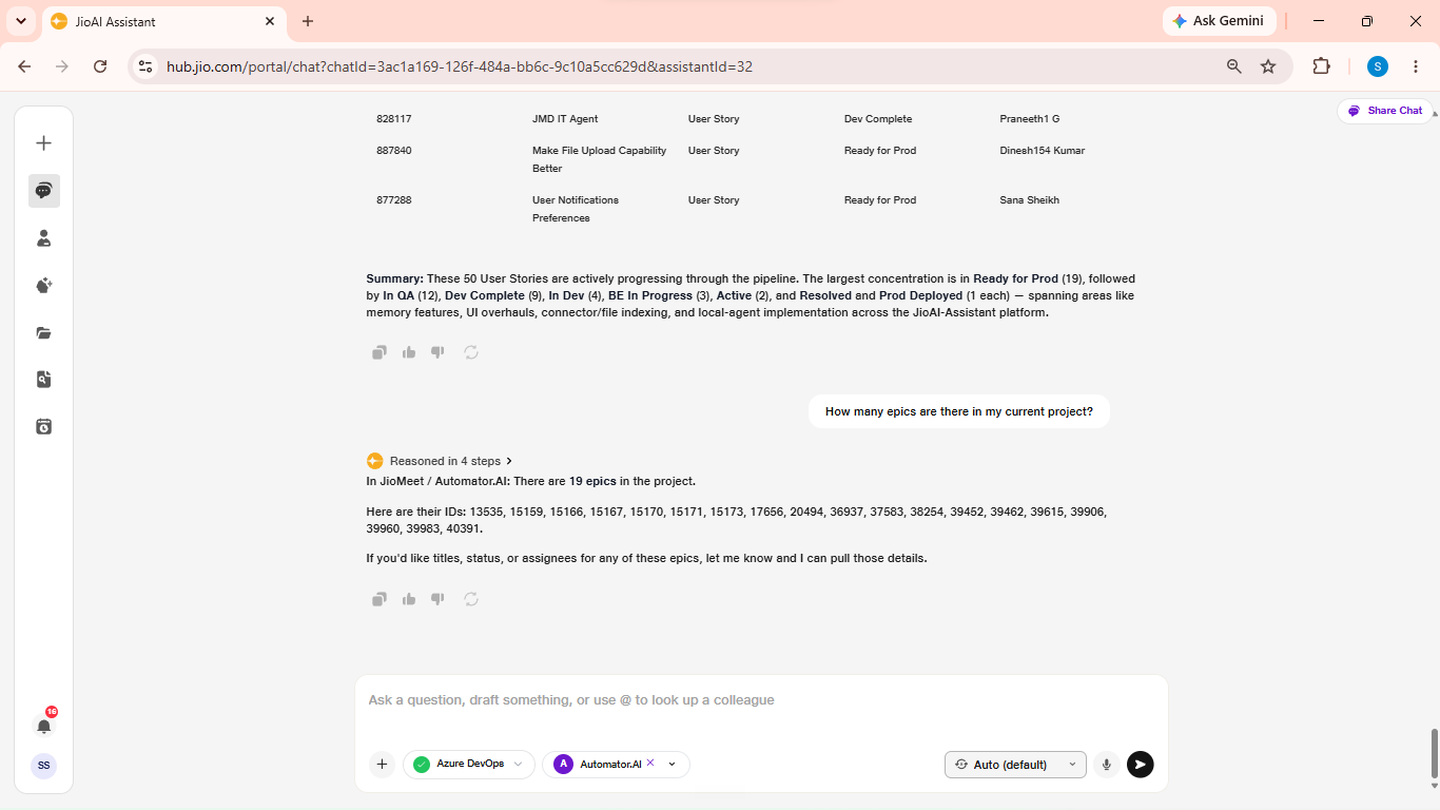 Switch projects or clarify your query