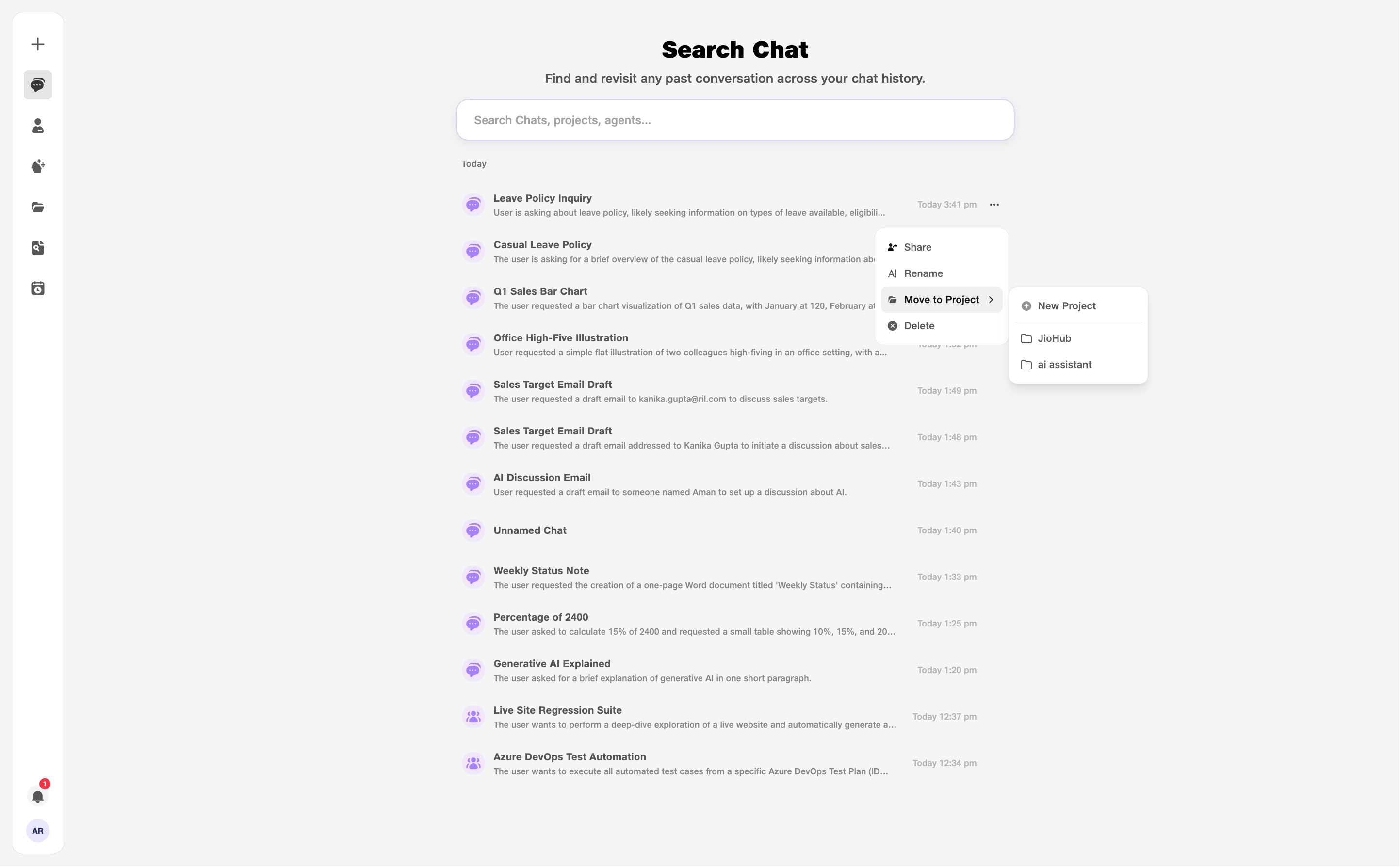 Open chat history