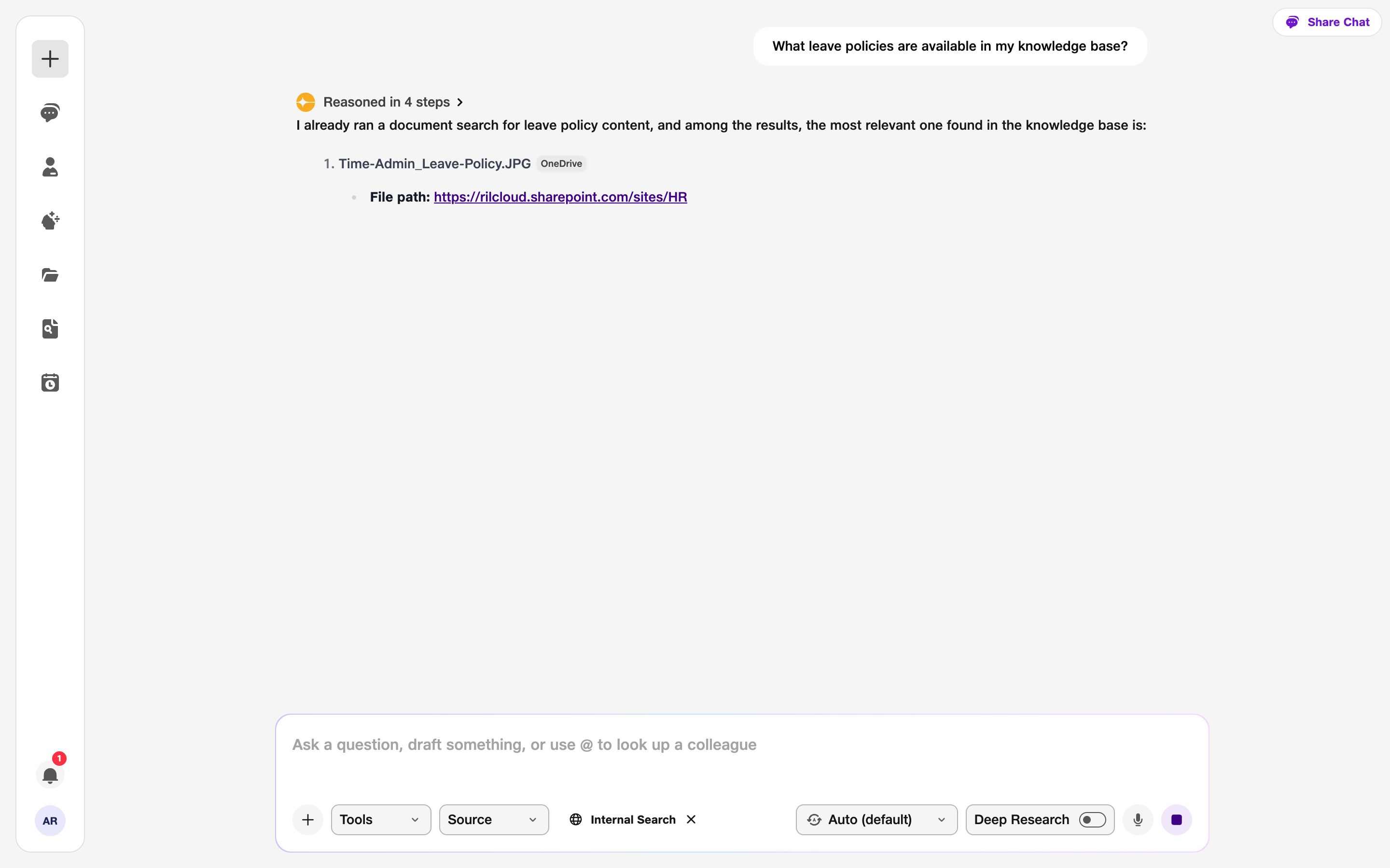 Ask about your knowledge base