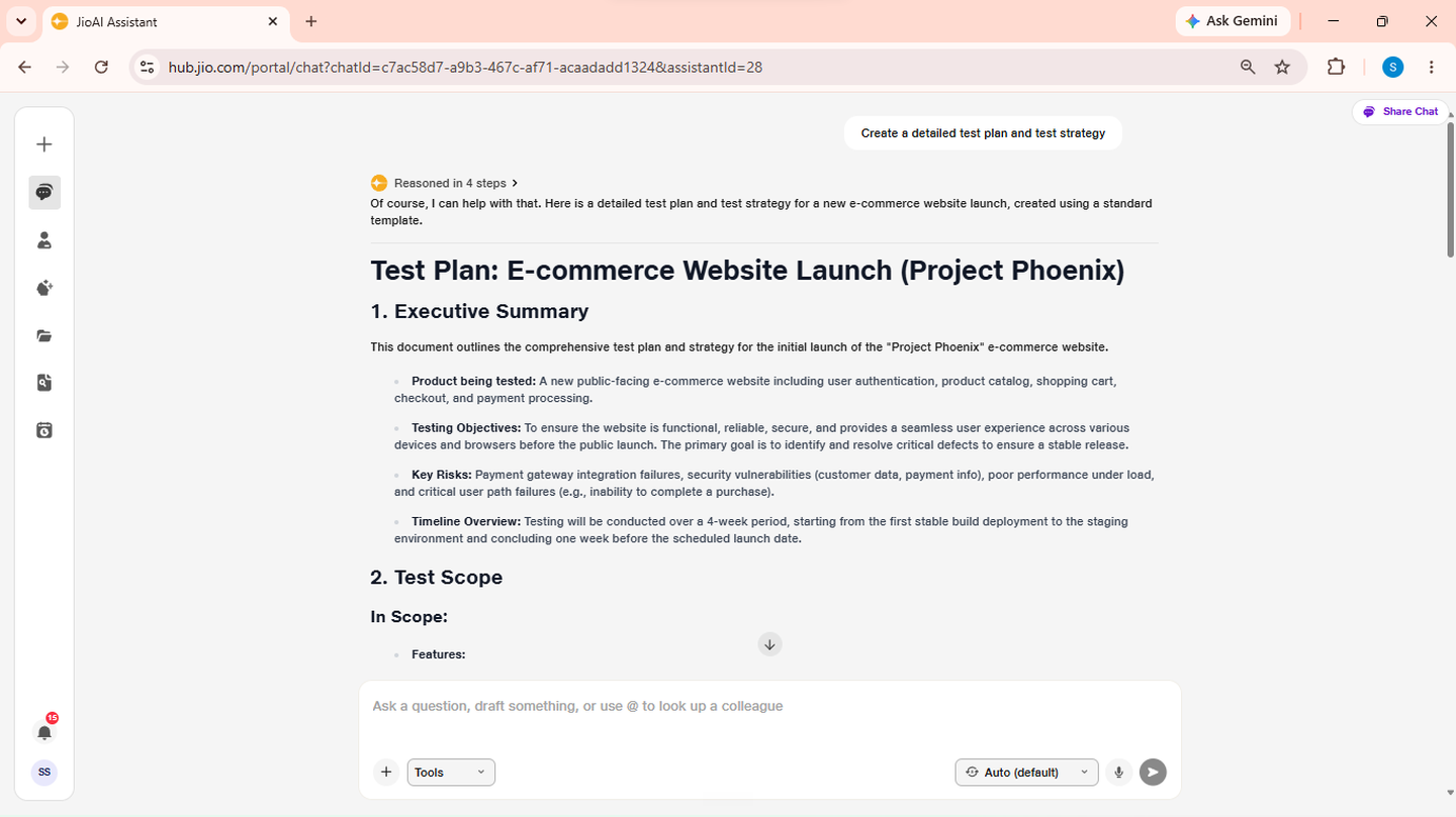 Request a test plan