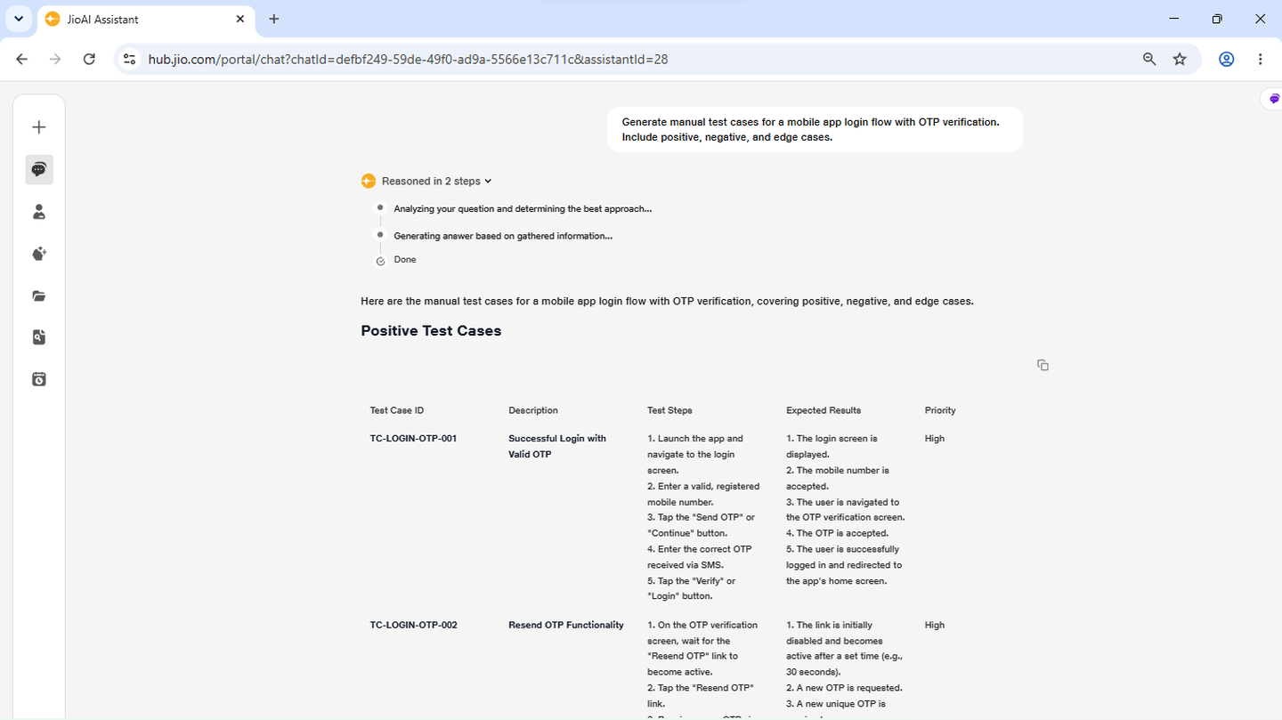 Generate manual test cases